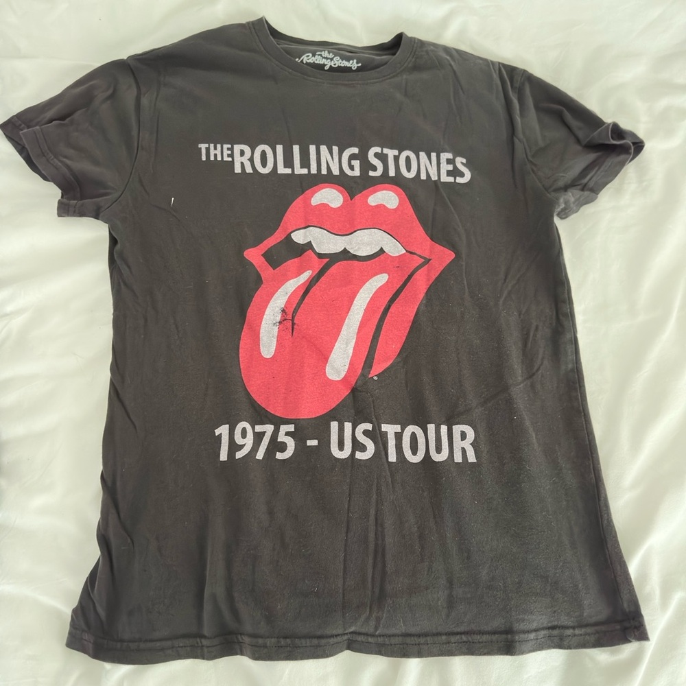 The Rolling Stones Charcoal Tee with Red Logo